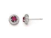 Sterling Silver CZ Brilliant Embers Circle Post Earrings