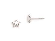Sterling Silver RH Plated Child s Polished Star Post Earrings