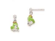 Sterling Silver Children s Gold plated Enameled Prince Frog Earrings