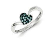 Sterling Silver Blue Diamond Small Heart Ring