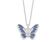 Sterling Silver Swarovski Elements Never Give Up Butterfly 18in. Necklace