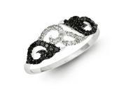 Sterling Silver Black White Diamond Ring