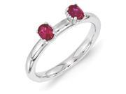 Sterling Silver 0.500ct. Stackable Expressions Created Ruby Two Stone Ring