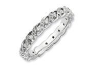 Sterling Silver Stackable Expressions Polished Diamond Ring
