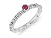 Sterling Silver 0.160ct. Stackable Expressions Created Ruby Single Stone Ring