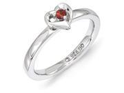 Sterling Silver 0.090ct. Stackable Expressions Garnet Heart Ring