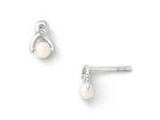 SS White Ice FW Cultured Pearl and Diamond Post Earrings
