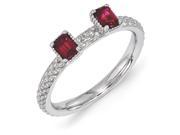 Sterling Silver 0.560ct. Stackable Expressions Created Ruby Two Stone Ring