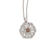 Sterling Silver CZ Brilliant Embers Swirls Necklace