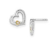 SS White Ice Diamond Gold plated Heart Earrings