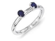 Sterling Silver 0.500ct. Stackable Expressions Created Sapphire Two Stone Ring