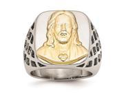 Stainless Steel Yellow IP plated Jesus Polished Ring