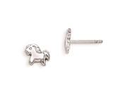 Sterling Silver RH Plated Child s Polished Pony Post Earrings