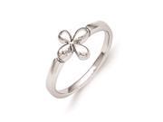Sterling Silver RH Plated Child s Polished Cross Ring