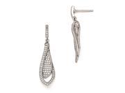Sterling Silver CZ Brilliant Embers Polished Post Dangle Earrings