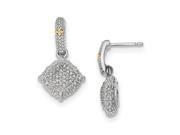 Sterling Silver w 14k Diamond Dangle Post Earrings