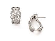Sterling Silver CZ Brilliant Embers Polished Omega back Earrings