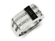 Sterling Silver Rhodium Plated Black and White Diamond Men s Ring