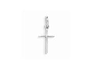 Sterling Silver RH Plated Child s Polished Cross Pendant