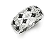Sterling Silver Rhodium Plated Back White Diamond Ring
