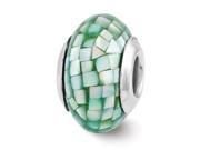 Sterling Silver Reflections Green Mother of Pearl Mosaic Bead