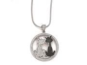 Sterling Silver CZ Brilliant Embers Cats Necklace