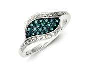 Sterling Silver Blue Diamond Fancy Marquise Ring
