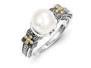 Sterling Silver w 14k FW Cultured Pearl Ring