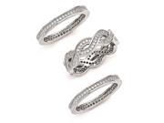 Sterling Silver CZ 3 Piece Brilliant Embers Ring Set