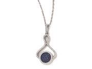 Sterling Silver Blue White CZ Brilliant Embers Polished Necklace