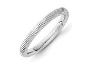 Sterling Silver Stackable Expressions Rhodium Textured Ring