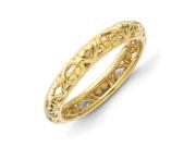 Sterling Silver Stackable Expressions Gold plated Carved Ring