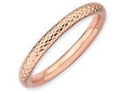Sterling Silver Stackable Expressions Pink plated Cable Ring