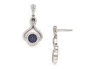 Sterling Silver Blue White CZ Brilliant Embers Polished Post Earrings