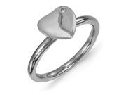 Sterling Silver 0.010ct. Stackable Expressions Ruthenium plated Heart Diamond Ring