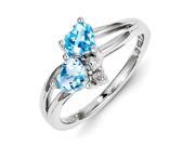 Sterling Silver Blue Topaz Diamond Ring