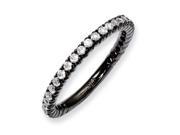Sterling Silver Ruthenium plated 28 Stone CZ Ring