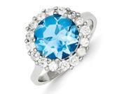Sterling Silver Blue Clear CZ Ring