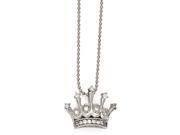 Cheryl M Sterling Silver CZ Crown 18in. Necklace