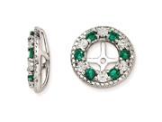 Sterling Silver Created Emerald Earring Jacket