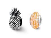 Sterling Silver Reflections Lucky Pineapple Boxed Bead Set
