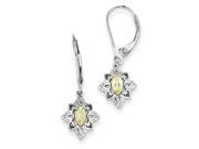 Sterling Silver Lemon Quartz Diamond Earrings