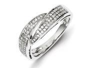 Sterling Silver Diamond Intertwine Band Ring