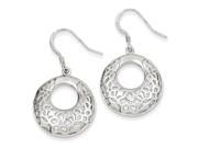 Sterling Silver Polished Poinsettia Dangle Earrings