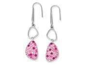 Sterling Silver Pink Preciosa Crystal Dangle Earrings
