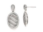 Sterling Silver CZ Brilliant Embers Polished Oval Post Earrings