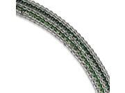 Sterling Silver Rhodium Green Plated Multi Strand Bracelet