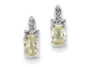 Sterling Silver Diamond Lemon Quartz Earrings