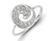 Sterling Silver Diamond Round Swirl Ring