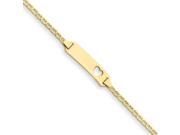 14k Yellow Gold 7in Anchor Link ID Plate with Cut out Heart Bracelet